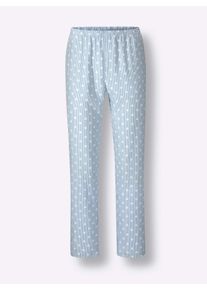 wäschepur Dames Pyjama in ijsblauw ,maat 36/38, Witt, 100% Katoen