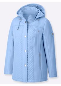 Dames Gewatteerde jas met afneembare capuchon in ijsblauw ,maat 18, WITT, 100% Polyester. Wattering: 100% Polyester