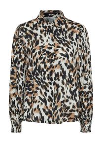 YAS Kvinnor Blus 'YASALIRA' ljusbrun / svart / vit Storlek L