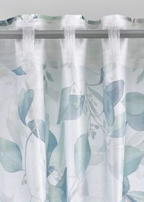 bonprix Zasłona z nadrukiem w liście (1 szt.) biały Wys./szer. 145/135 cm