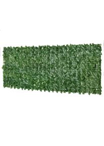 Outsunny Artificial Hedge Screen: Leafy Design for Garden Outdoor Indoor Décor, 3M x 1M, Deep Green | Aosom Ireland