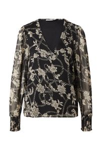Vila Dames Blouse 'VISIA FALIA' beige / zwart XS