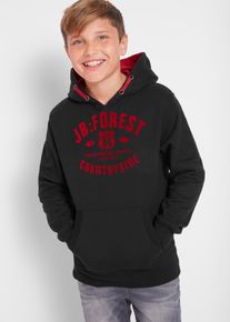 bonprix Sudadera con capucha para niños negro 164/170