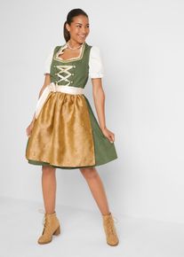 Polvipituinen dirndl-mekko pystykauluksella (2-os. setti), vihre&auml;, 36, 100% puuvilla, bonprix