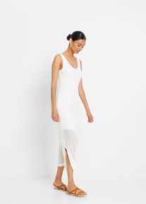 bonprix Femei Rochie tricotată alb 32/34