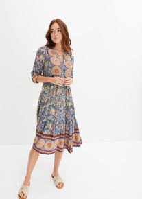 bonprix Mujer Vestido tipo t&uacute;nica estampado, talla petite azul 52