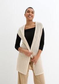 Ajour-neuleliivi sivuhalkioilla, harmaa, 40/42, bonprix