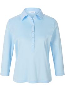 efixelle - Poloshirt van 100% katoen met 3/4-mouwen, blauw, Maat 36, katoen