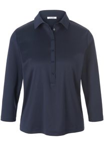 efixelle - Poloshirt van 100% katoen met 3/4-mouwen, blauw, Maat 44, katoen