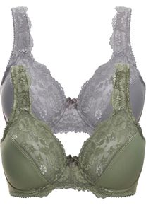 bonprix Biustonosz minimizer na fiszbinach (2 szt.) zielony 105
