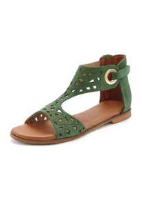 Lascana Dames Sandalen in groen ,maat 41, Witt, 100% Leer