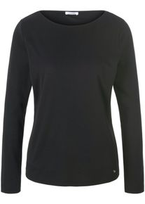 efixelle - Shirt van 100% katoen met lange mouwen, zwart, Maat 36, katoen