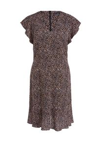 SET Dames Jurk donkerbruin / sering / wit 34