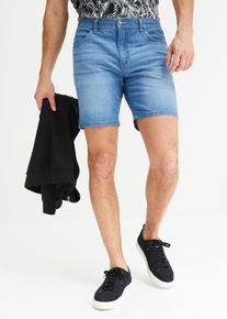 Miehet Pitkät farkkushortsit joustovyötäröllä, loose fit, väritön, 40, bonprix