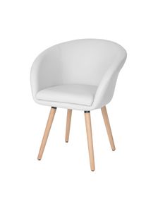 Esszimmerstuhl Malmö T633, Stuhl Küchenstuhl, Retro 50er Jahre Design ~ Kunstleder, weiß