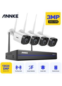 ANNKE - système de caméra de vidéosurveillance sans fil 8CH 5MP WiFi nvr 4X 3MP Kit de caméras de sécurité de Surveillance de Vision nocturne