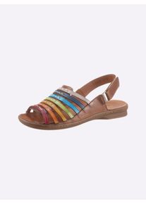 Gemini Dames Sandalen in bruin/bont ,maat 38, Witt, 100% Glad leer
