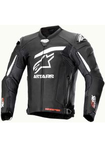 Alpinestars GP Plus R V4 Rideknit, skórzana kurtka perforowana , kolor: Czarny/Biały , rozmiar: 58