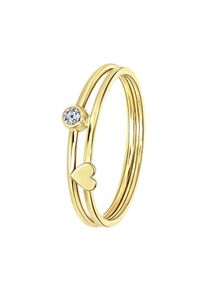 Lucardi Ring Damen gold / transparent Größe 49