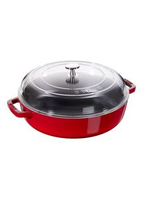 Staub Sauteuses 24 cm, Sauteuse avec couvercle en verre, Cerise