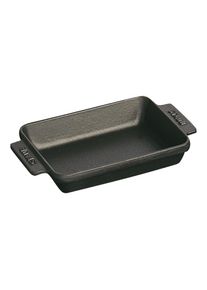 Staub Plats en fonte 15 x 11 cm, Assiette chaude, Noir mat