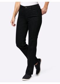 Dames Jeans met geborduurde zijnaad in black denim ,maat 19, WITT, 81% Katoen, 17% Polyester, 2% Elastan