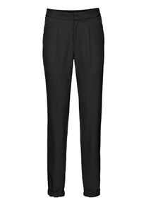 Dames Broek met elastische pijpzomen in zwart ,maat 20, WITT, 95% Polyester, 5% Elastan