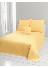 unisex Sprei in pastelgeel ,maat 280 x 210 cm, Witt, 100% Katoen