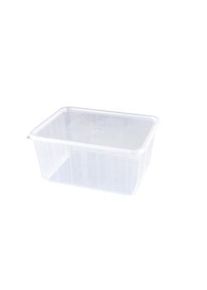 METRO Professional Caja para almacenaje de alimentos, PP, 1,35 l, 70 mm con tapa, transparente, 25 unidades