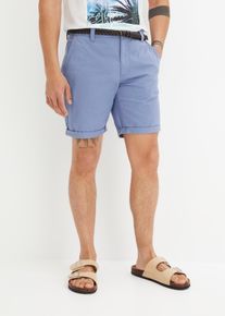 Miehet Chinobermudat vyöllä, regular fit, sininen, 50, 100% puuvilla, bonprix