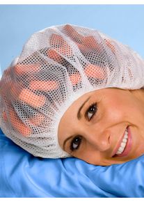 Dames Haarnet in wit ,maat per 2 stuks, WITT, 100% Polyamide
