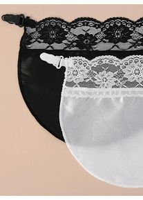 Damen Dekolleté-Spitzeneinsatz in weiß + schwarz ,Größe 2-tlg. Set, WITT, 100% Polyamid