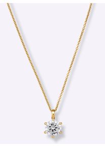 Dames Hanger met ketting in Zilver verguld 925 ,maat 0, WITT,