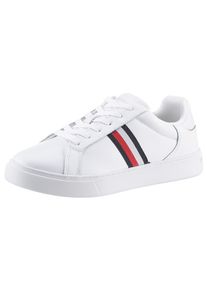 Tommy Hilfiger Sneaker »ESSENTIAL COURT SNEAKER STRIPES«, Freizeitschuh, Halbschuh, Schnürschuh mit gepolstertem Schaftrand