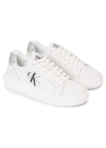 Calvin Klein Jeans Plateausneaker »CHUNKY CUPSOLE LACEUP LTH ML MTL«, mit Fersen-Kontrastbesatz, Freizeitschuh, Halbschuh, Schnürschuh