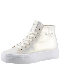 Calvin Klein Jeans Plateausneaker »BOLD VULC FLATF MID«, Freizeitschuh, High Top Sneaker, Schnürboots mit knöchelhohem Schaft