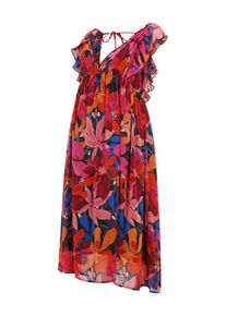 Mamalicious Curve Dames Zomerjurk 'Aprilia' blauw / lila / oranje / pink 46-48