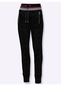Dames Jerseybroek in jogpants-stijl, enkellengte in zwart ,maat 19, WITT, 85% Polyester, 12% Viscose, 3% Elastan