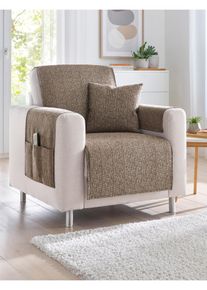 unisex Woonserie in bruin ,maat 38 x 38 cm - Kussenovertrek, WITT, 47% Polyacryl, 44% Polyester, 9% Katoen