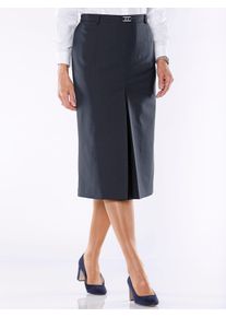 Dames Geweven rok met stolpplooi in marine ,maat 38, WITT, 53% Polyester, 43% Scheerwol, 4% Elastan