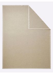 Eskimo unisex woondeken in vanille ,maat 100x150 cm - Knieplaid, Witt, 40% Wol, 30% Katoen, 14% Polyamide, 9% Polyacryl, 7% overige garens
