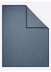 Eskimo unisex Woondeken in middenblauw ,maat 100x150 cm - Knieplaid, Witt, 40% Wol, 30% Katoen, 14% Polyamide, 9% Polyacryl, 7% overige garens
