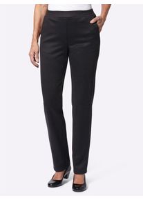 Dames Comfortbroek van zacht flanel in zwart ,maat 19, WITT, 83% Polyester, 15% Viscose, 2% Elastan