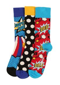 Happy Socks Dames Sokken 'Father's Day' lichtblauw / geel / rood / wit 36-40