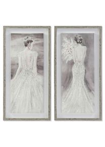 Cadre Dkd Home Decor 40 x 3,8 x 80 cm Femme Romantique (2 Unités)