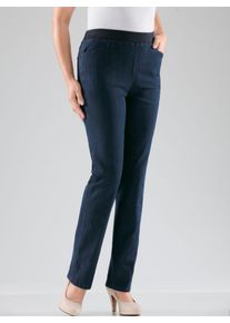 Dames Stretchjeans met comfortband rondom in dark-blue ,maat 195, WITT, 84% Katoen, 15% Polyester, 1% Elastan