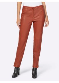 Heine Damen Lederhose aus Lamm-Nappa in rostrot ,Größe 34, Witt, 100% Lammnappaleder