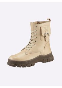Andrea Conti Damen Schnürstiefelette in creme ,Größe 36, Witt, 100% Rindsleder