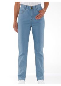 Dames Jeans in paperbag-model in blue-bleached ,maat 38, WITT, 81% Katoen, 17% Polyester, 2% Elastan