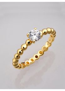 Dames Ring in Zilver verguld 925 ,maat 16, WITT,